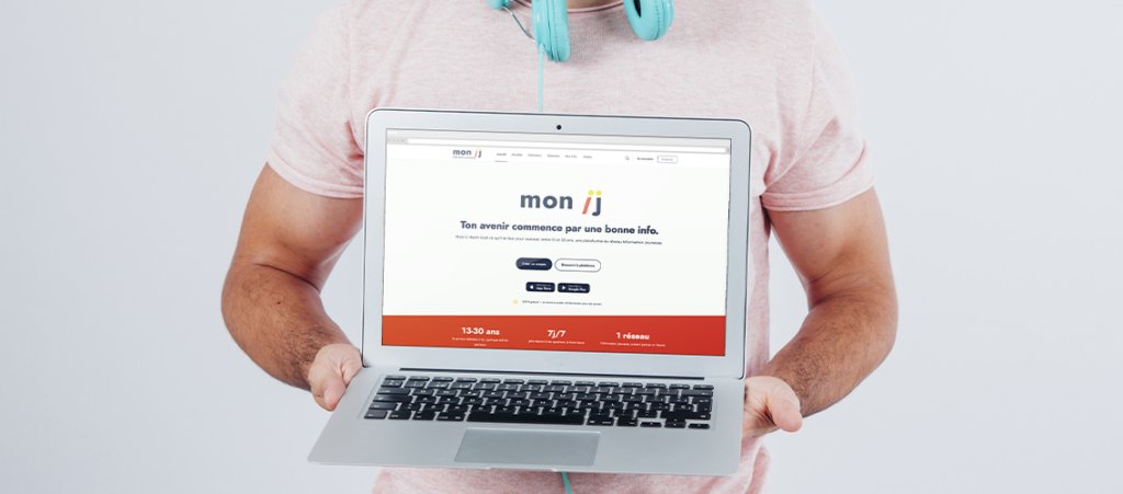Écran d'accueil de l'application Mon IJ, première application d'information jeunesse du CRIJ Hauts-de-France